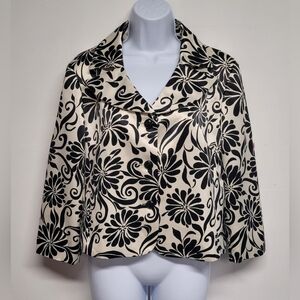 Dress Barn Boxy Blazer Jacket 12 Bold Floral Like New